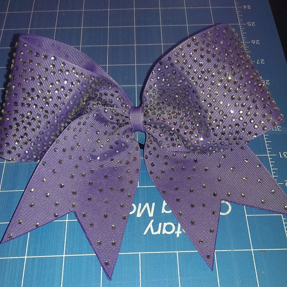 Lavender Bow with Crystal Rhinestones