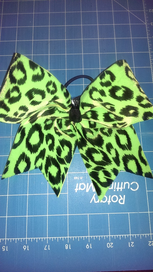 Neon Green Cheetah Bow