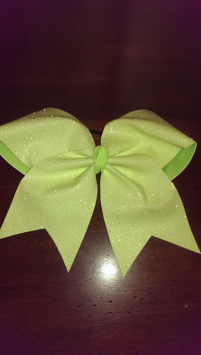 Neon Green Glitter Bow