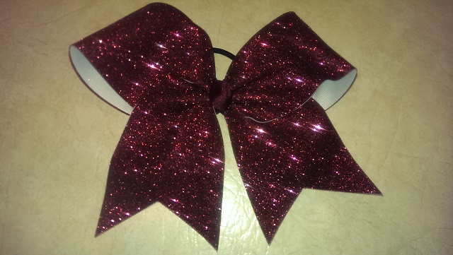 Burgandy Glitter Bow