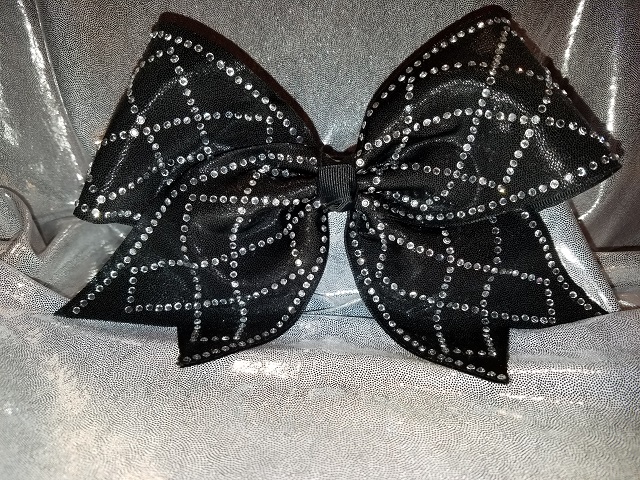 Black Mystique Zig Zag Rhinestone Bow