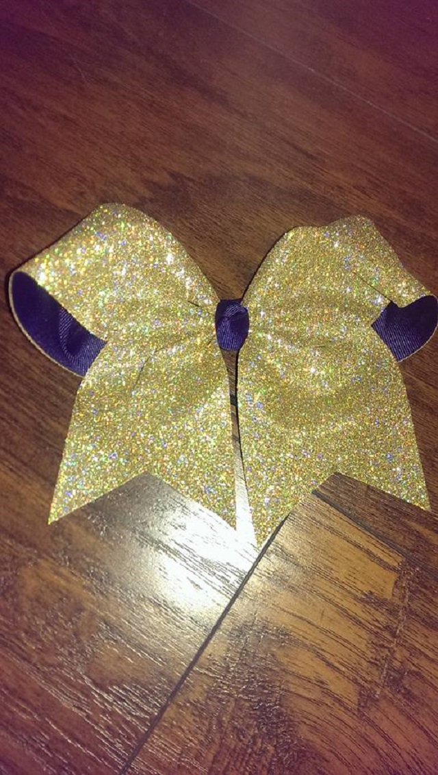 Gold Confetti Glitter Bow